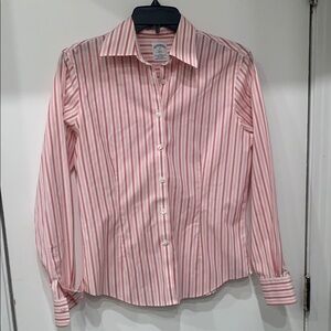Like New Condition Brooks Brothers Pink Blouse with Vertical Stripes